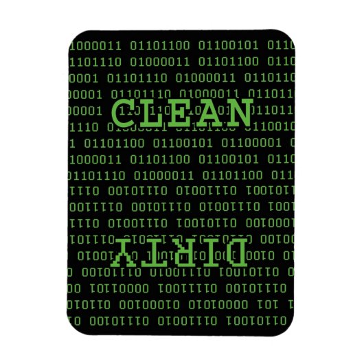 Binärprogramm Geek Clean Dirty Geschirrspüler Magn Magnet (Vertikal)