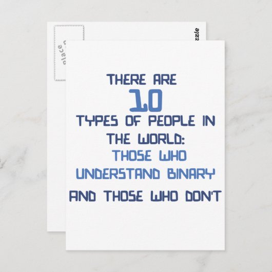 Binärwitz Postkarte (Vorne/Hinten)