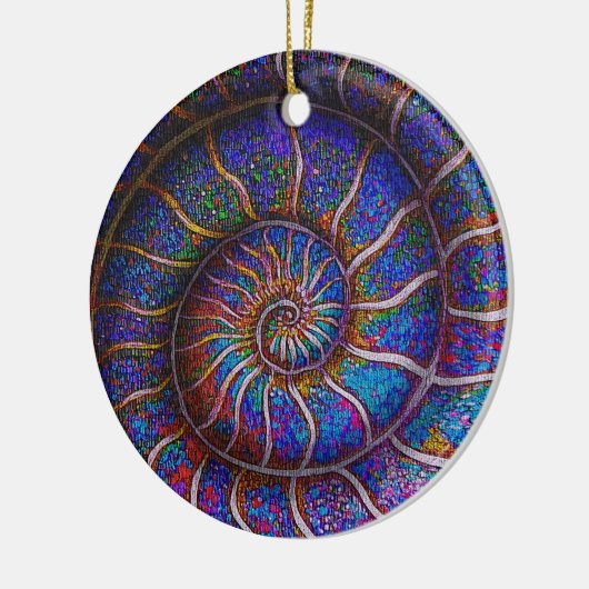 Binary Ammonit Keramik Ornament (Links)