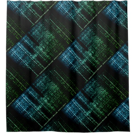 Binary Bliss: Retro-Tech-Duschvorhang Duschvorhang (Vorderseite)