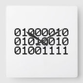 BINARY BRO QUADRATISCHE WANDUHR (Vorderseite)