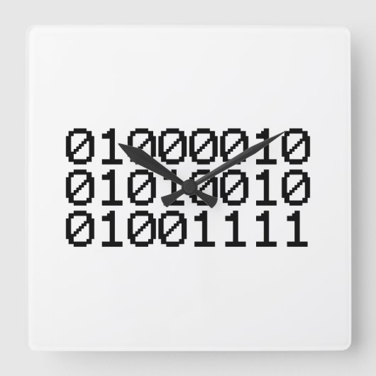 BINARY BRO QUADRATISCHE WANDUHR (Vorderseite)