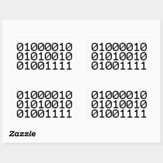 BINARY BRO RECHTECKIGER AUFKLEBER (Blatt)