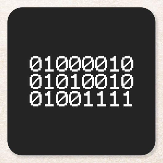 BINARY BRO RECHTECKIGER PAPPUNTERSETZER (Vorderseite)