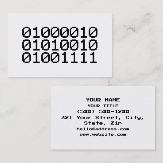 BINARY BRO VISITENKARTE (Vorne/Hinten)