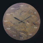 Binary Clock Große Wanduhr<br><div class="desc">Binary clock in dot matrix computer font. White on slate, or replace the slate photo with your own. Gift for a software engineer, math teacher or computer science teacher or professor.</div>