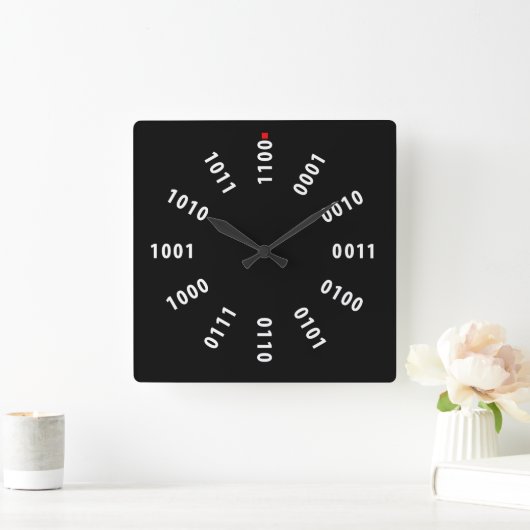 Binary Clock Quadratische Wanduhr (Zuhause)
