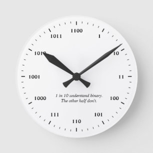 Binary Clock Runde Wanduhr