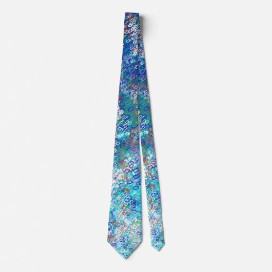 Binary Code Blue Turquoise Krawatte (Vorderseite)