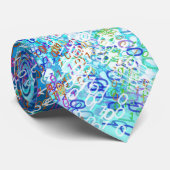 Binary Code Blue Turquoise Krawatte (Gerollt)