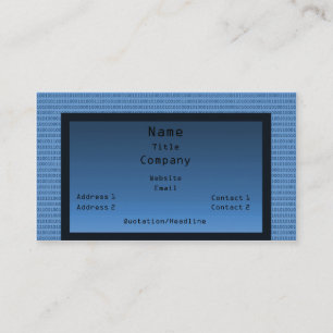 Binary Code Business Card, blau Visitenkarte