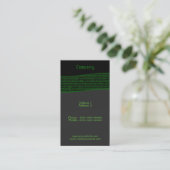 Binary Code Business Card Visitenkarte (Stehend Vorderseite)
