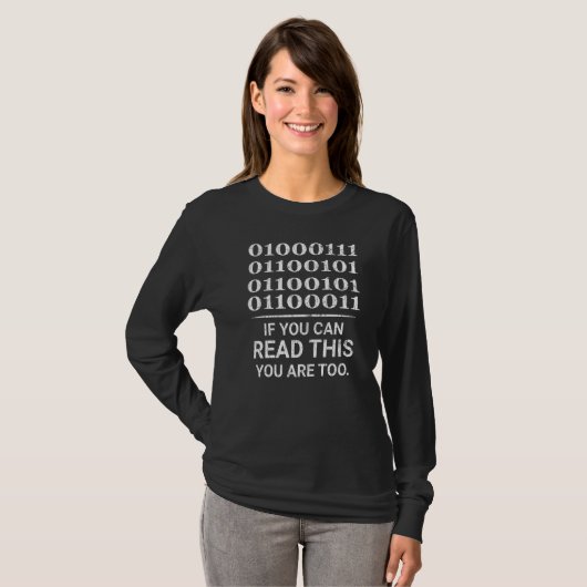 Binary Code Computer Programmer-Graphi T-Shirt (Vorne ganz)