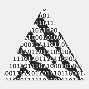 Binary-Code für Schwarz und Weiß Dreieckiger Aufkleber