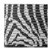 Binary-Code für Schwarz und Weiß Fliese (Vorderseite)