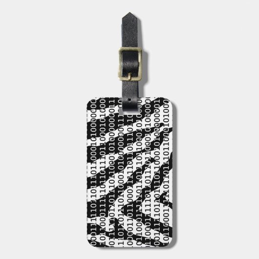 Binary-Code für Schwarz und Weiß Gepäckanhänger (Vorderseite vertikal)