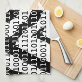 Binary-Code für Schwarz und Weiß Geschirrtuch (Viertel Falte)