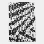 Binary-Code für Schwarz und Weiß Geschirrtuch (Vertikal)