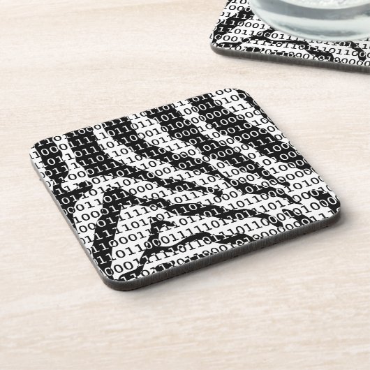 Binary-Code für Schwarz und Weiß Getränkeuntersetzer (Linke Seite)