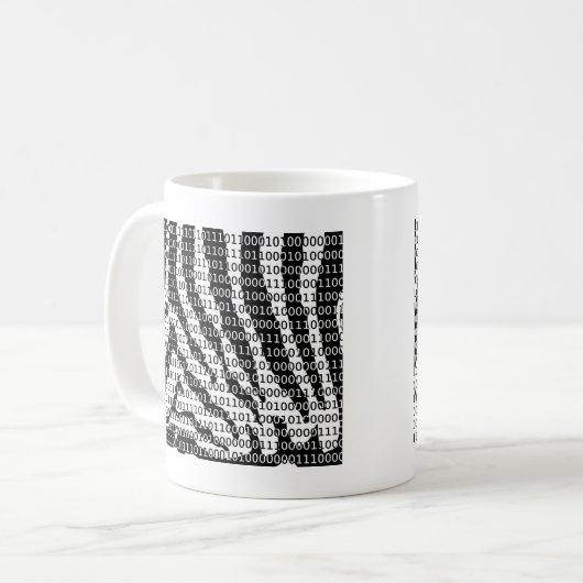 Binary-Code für Schwarz und Weiß Kaffeetasse (Vorderseite Links)