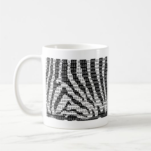 Binary-Code für Schwarz und Weiß Kaffeetasse (Links)