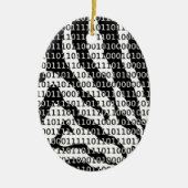 Binary-Code für Schwarz und Weiß Keramik Ornament (Vorne)