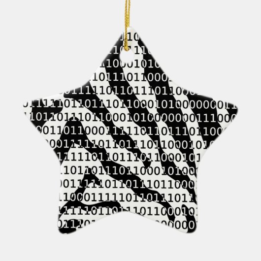 Binary-Code für Schwarz und Weiß Keramik Ornament (Vorne)