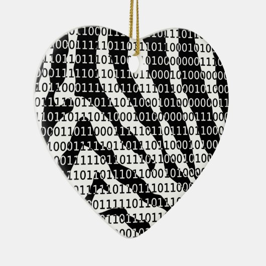 Binary-Code für Schwarz und Weiß Keramik Ornament (Rechts)