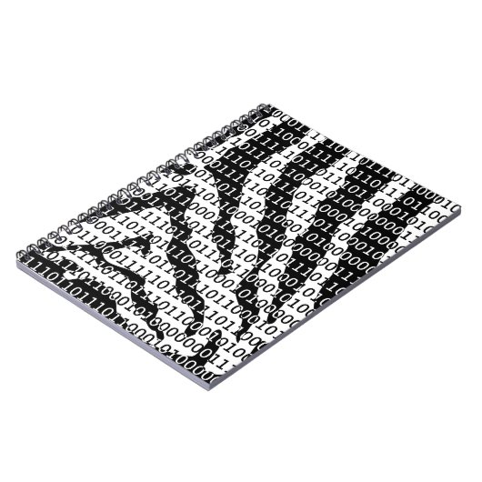 Binary-Code für Schwarz und Weiß Notizblock (Linke Seite)