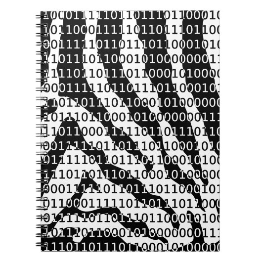 Binary-Code für Schwarz und Weiß Notizblock (Vorderseite)