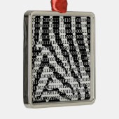 Binary-Code für Schwarz und Weiß Ornament Aus Metall (Rechts)