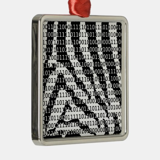 Binary-Code für Schwarz und Weiß Ornament Aus Metall (Rechts)