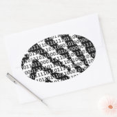 Binary-Code für Schwarz und Weiß Ovaler Aufkleber (Umschlag)