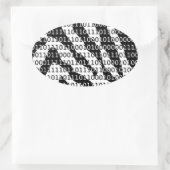 Binary-Code für Schwarz und Weiß Ovaler Aufkleber (Tasche)