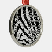Binary-Code für Schwarz und Weiß Silbernes Ornament (Rechts)