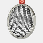 Binary-Code für Schwarz und Weiß Silbernes Ornament (Links)