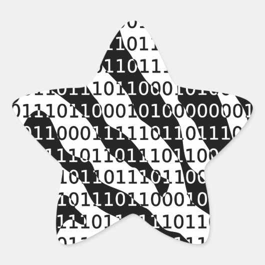 Binary-Code für Schwarz und Weiß Stern-Aufkleber (Vorderseite)