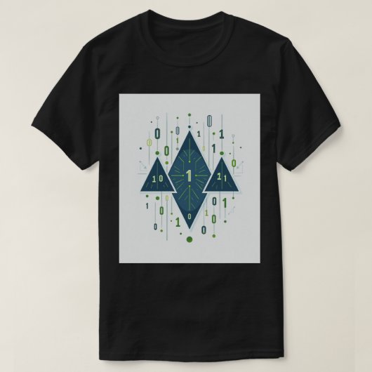 Binary Code Geometric Pattern for Programmers and  T-Shirt (Design vorne)