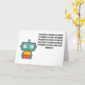 Binary Code Happy Birthday Card - Robot Karte (Gelbe Blume)