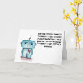 Binary Code Happy Birthday Card - Robot Karte (Gelbe Blume)