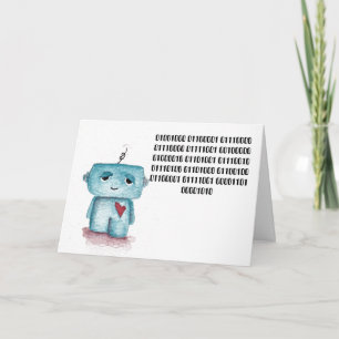 Binary Code Happy Birthday Card - Robot Karte