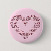 Binary Code Heart Button (Vorderseite)