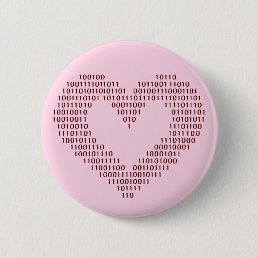 Binary Code Heart Button (Vorderseite)