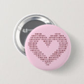 Binary Code Heart Button (Vorne & Hinten)