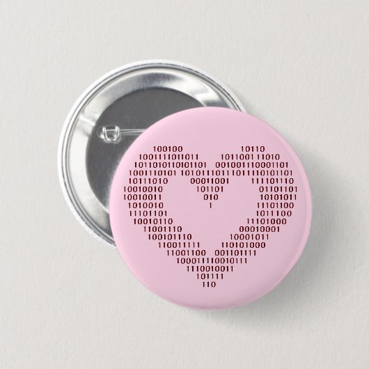 Binary Code Heart Button (Vorne & Hinten)