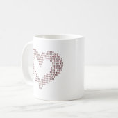 Binary Code Heart Kaffeetasse (Vorderseite Links)
