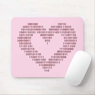 Binary Code Heart Mousepad
