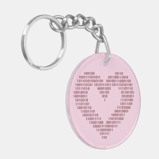 Binary Code Heart Schlüsselanhänger (Vorderseite links)