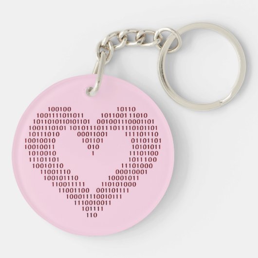 Binary Code Heart Schlüsselanhänger (Rückseite)
