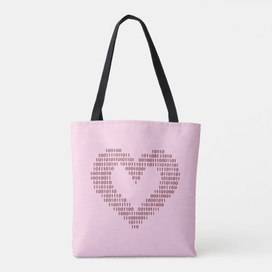 Binary Code Heart Tasche (Rückseite)